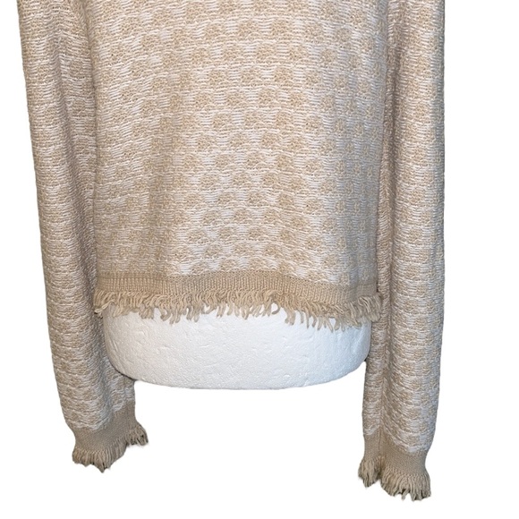 Burgess “The Jessica” Fringe Cashmere Cotton Bolero Cardigan Shrug in Sable - L - Picture 10 of 15